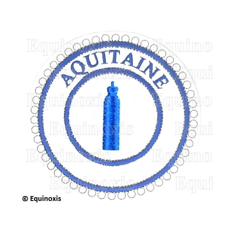 Badge / Macaron GLNF – Petite tenue provinciale – Deuxième Grand Surveillant – Aquitaine – Brodé machine